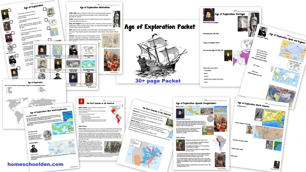 Age of Exploration Worksheets Notebook Pages